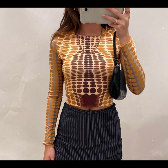 Abstract dot pattern long sleeve - one size but fits xs-s - Picture 3 of 3